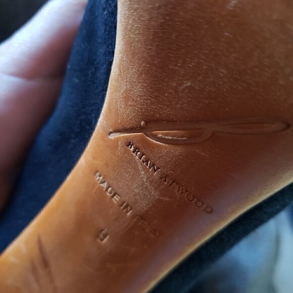 Brian Atwood suede black heeled boots 9 - Picture 5 of 9